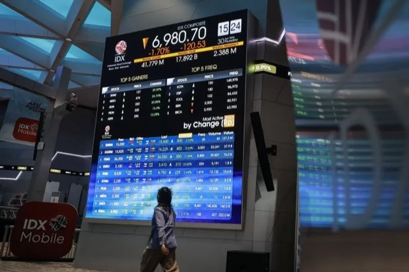 layar pergerakan Indeks Harga Saham Gabungan (IHSG) di Bursa Efek Indonesia (BEI)