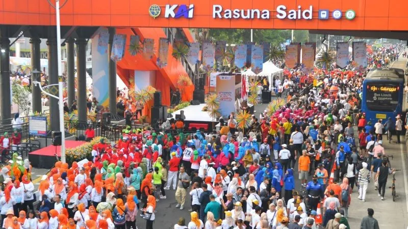 Hari Bebas Kendaraan Bermotor (HBKB) perdana di Jalan Rasuna Said