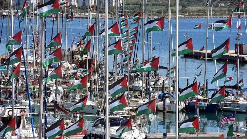 Kapal-kapal dari "Global Sumud Flotilla 2026 Spring Mission