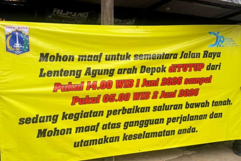 penutupan sementara Jalan Lenteng Agung