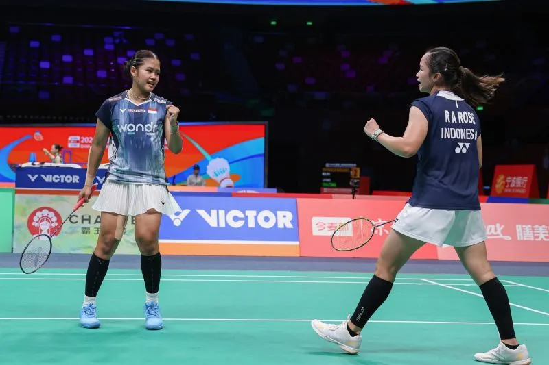Ganda putri Indonesia Rachel Allessya Rose/Febi Setianingrum Ganda putri Indonesia Rachel Allessya Rose/Febi Setianingrum di babak 16 besar Badminton Asia Championships 2026 di Ningbo Gymnasium, Ningbo, Kamis (09/04/2026). (ANTARA/HO-PBSI)