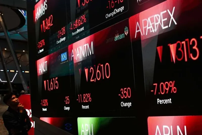 layar digital pergerakan Indeks Harga Saham Gabungan (IHSG)