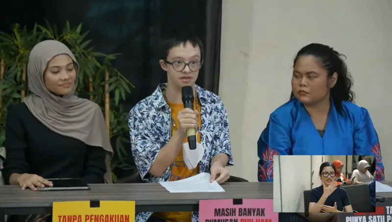 Penyandang down syndrome dari Yayasan Peduli Sindroma Down Indonesia (YAPESDI), Morgan Maze 