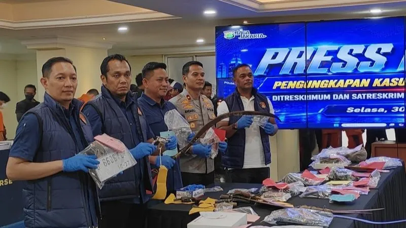 Jajaran Polda Metro Jaya menggelar konferensi pers