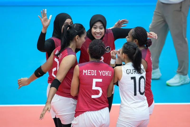 Para pemain tim nasional bola voli putri Indonesia 
