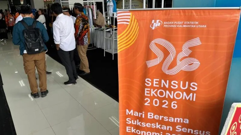 Spanduk ajakan untuk menyukseskan Sensus Ekonomi Tahun 2026