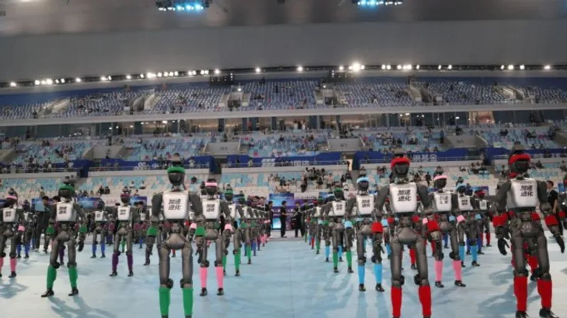 Barisan robot humanoid 