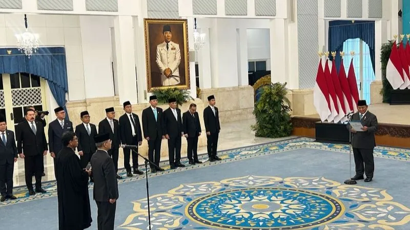 Presiden Prabowo Subianto resmi melantik Suahasil Nazara 