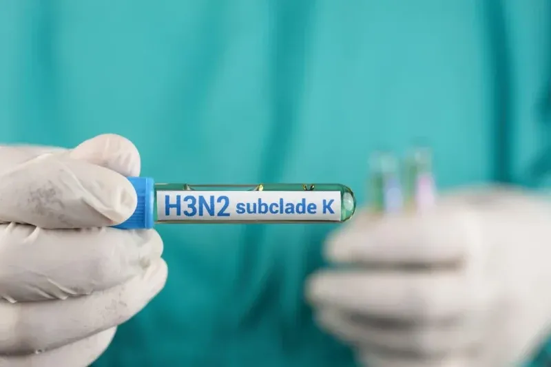 Ilustrasi sampel virus influenza A(H3N2) subclade K