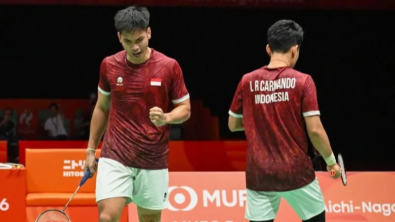 Pebulu tangkis ganda putra Indonesia Leo/Daniel
