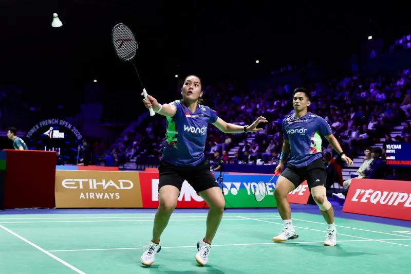 Ganda campuran Indonesia Amri Syahnawi/Nita Violina Marwah saat tampil dalam babak 16 besar French Open 2026 di Grand Paris Arena, Paris, Kamis (22/10/2026). ANTARA/HO-PBSI
