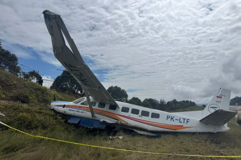 Kondisi pesawat Caravan PK-LTF milik Asian One Air 