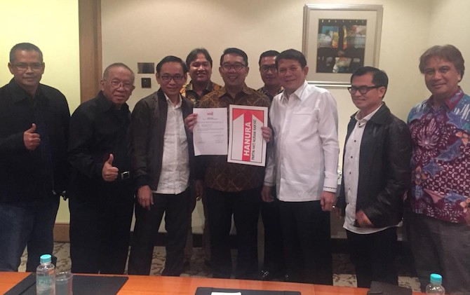 Partai Hanura resmi mengusung Ridwan Kamil pada Pemilihan Gubernur Jawa Barat 2018. Foto: Istimewa
