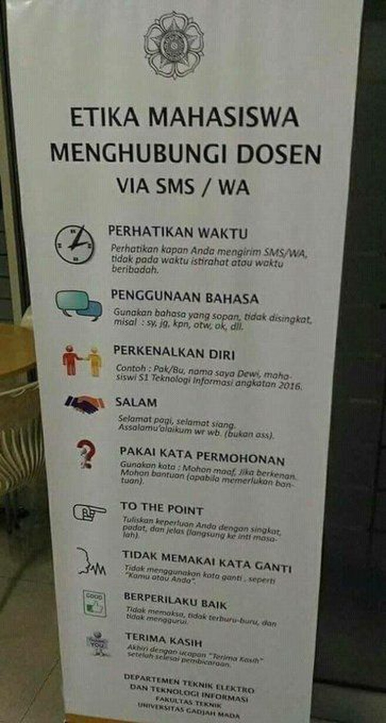 Berikut Etika Mahasiswa Menghubungi Dosen di UGM yang Viral di Medsos
