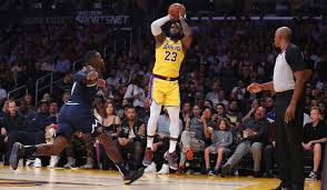 lebron jam -lakers vs nuggets