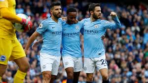 Sergio Aguero, Raheem Sterling dan Bernardo Silva