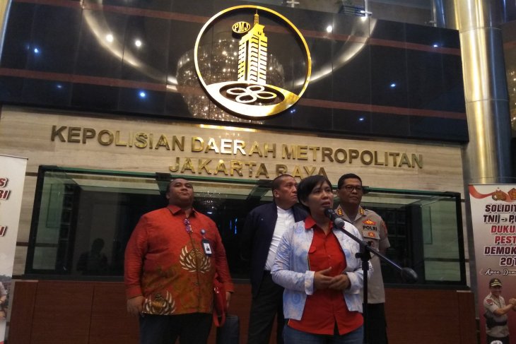 buruh di polda (Antara)