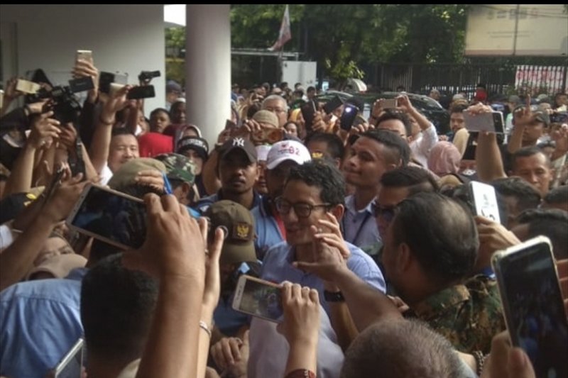 sandiaga di seknas prabowo-sandi (Antara)