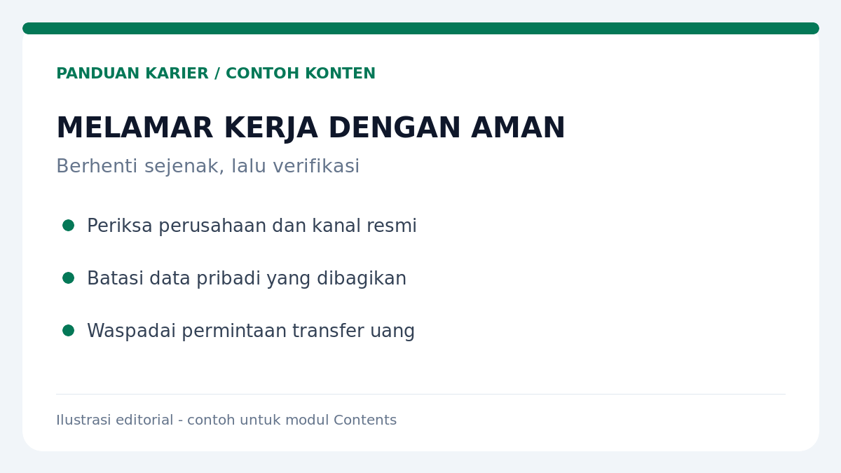 Ilustrasi tiga pemeriksaan sebelum melamar kerja