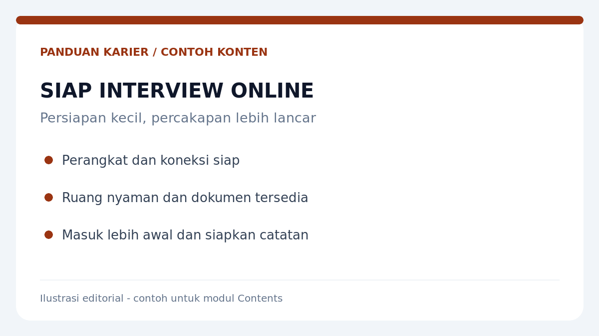 Ilustrasi checklist persiapan interview online