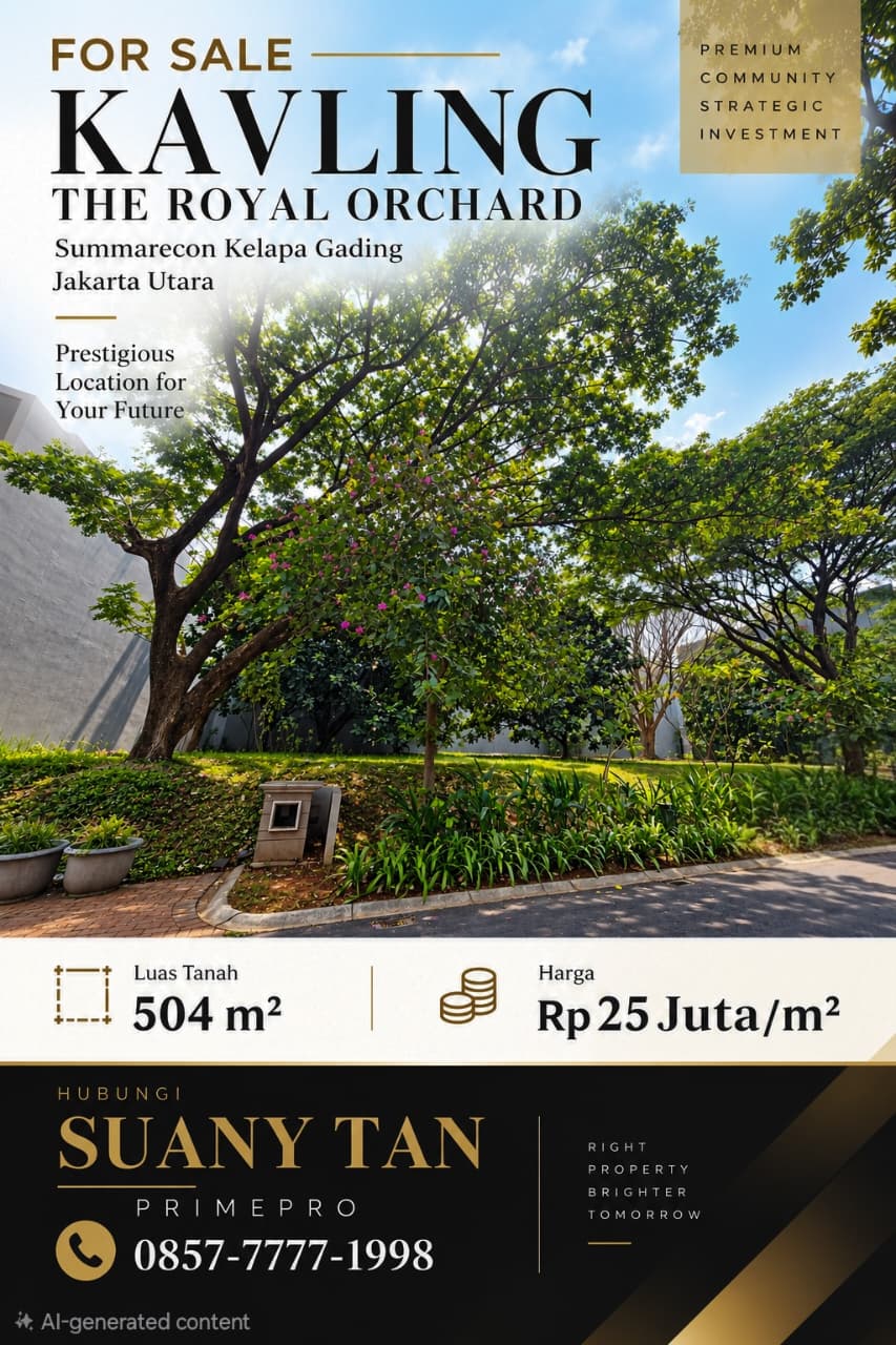For Sale - Kavling Royal Orhard Summarecon Kelapa Gading For Sale - Kavling Royal Orhard Summarecon Kelapa Gading