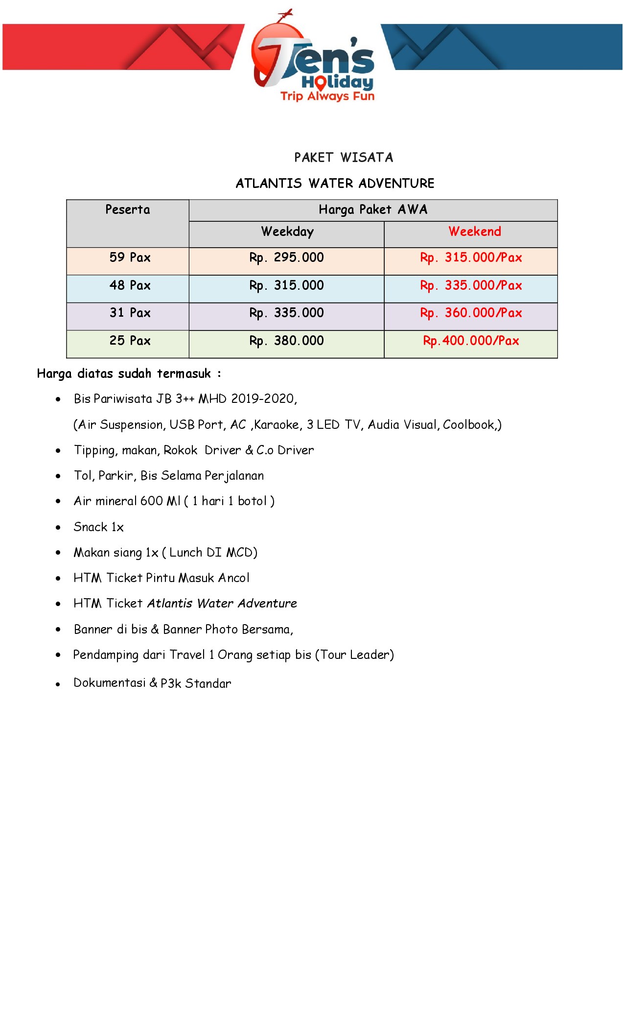 Brosur PAKET TIJA + ATLANTIS WATER ADVENTURE Umum & Corporate — halaman 2
