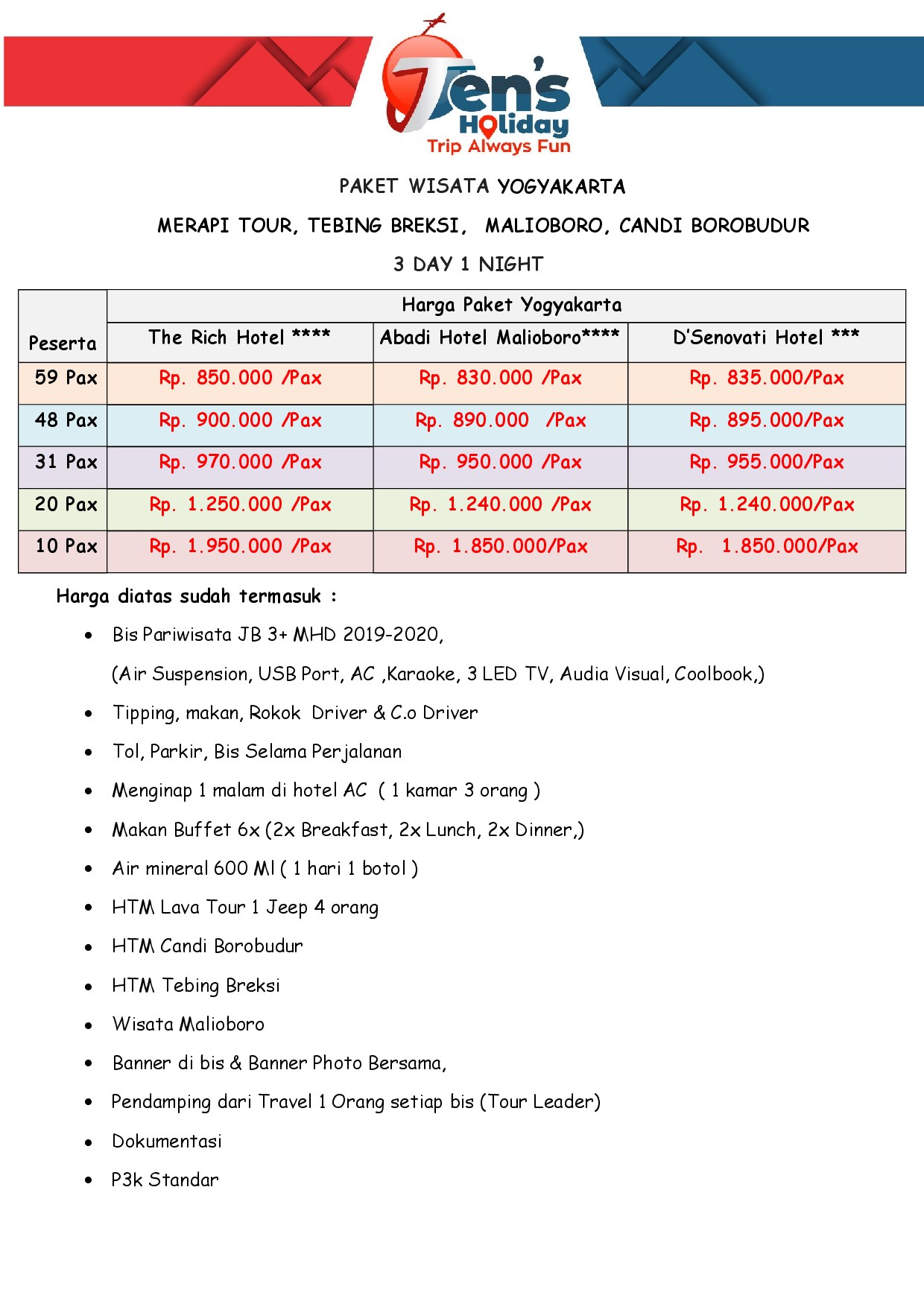 Brosur Paket Yogyakarta Merapi 3D1N — halaman 2