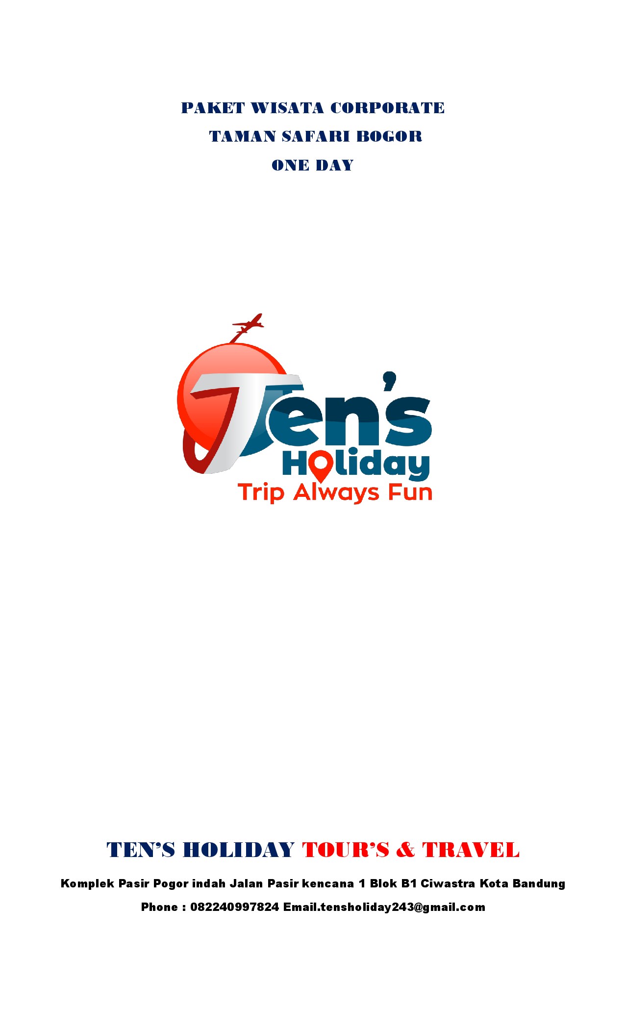 Brosur Paket Taman Safari Bogor Corporate — halaman 1