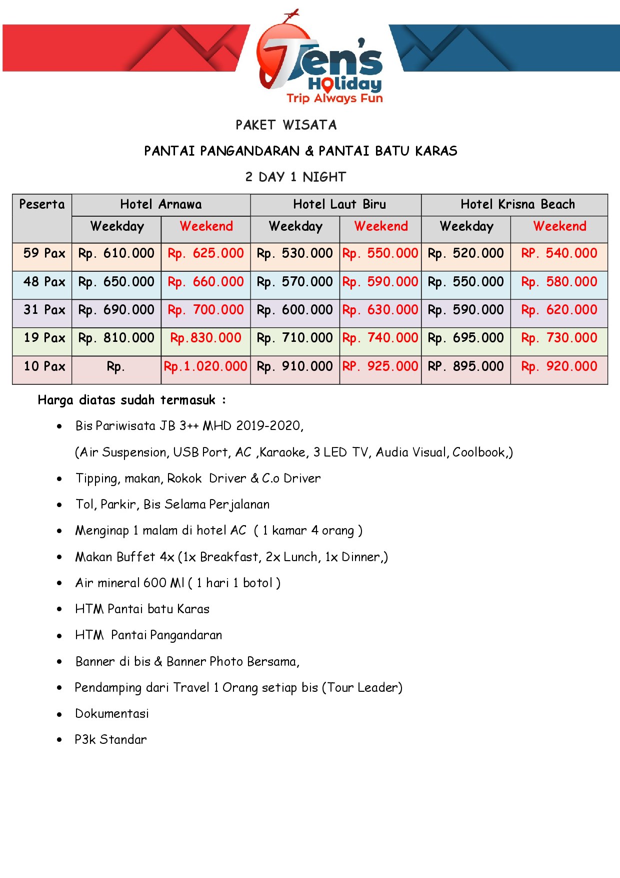 Brosur Paket Pangandaran + Batu Karas 2D1N — halaman 2