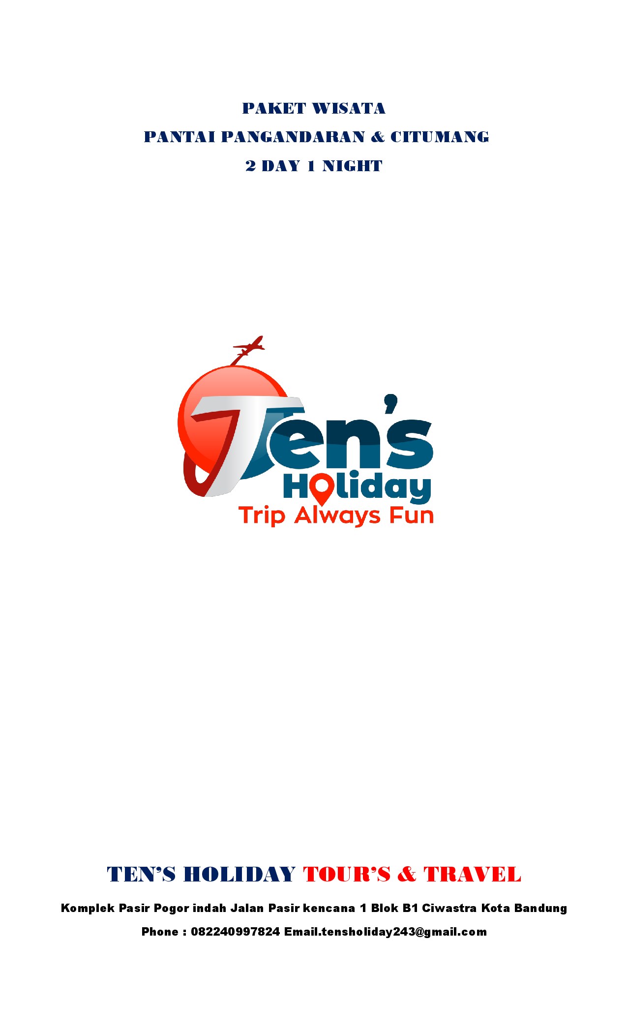Brosur Paket Pangandaran + CITUMANG 2D1N — halaman 1