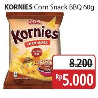 Promo Harga Oishi Kornies Corn Snack BBQ Korea 60 gr - Alfamidi