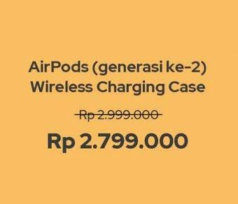 Promo Harga APPLE AirPods Generasi Ke-2, Wireless Charging Case  - iBox