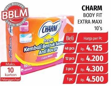 Promo Harga Charm Body Fit Extra Maxi 10 pcs - Lotte Grosir