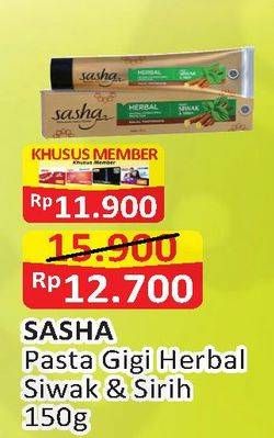 Promo Harga SASHA Toothpaste Siwak Sirih 150 gr - Alfamart