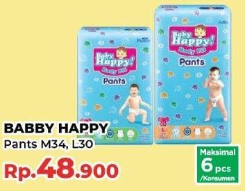 Promo Harga Baby Happy Body Fit Pants M34, L30 30 pcs - Yogya