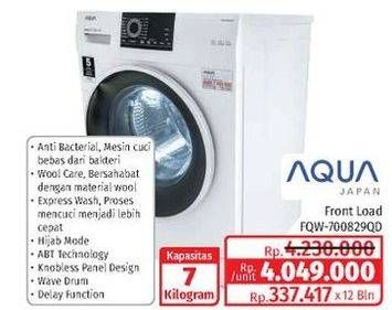 Promo Harga Aqua FQW-700829QD | Mesin Cuci Front Load 7kg  - Lotte Grosir