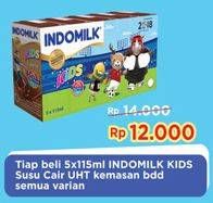 Promo Harga INDOMILK Susu UHT Kids All Variants per 5 pcs 115 ml - Indomaret