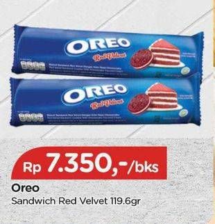 Promo Harga Oreo Biskuit Sandwich Red Velvet 119 gr - TIP TOP