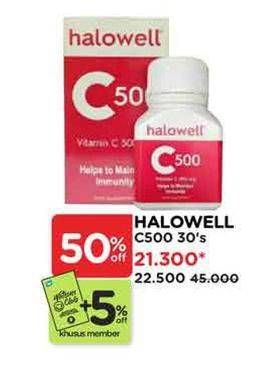Promo Harga Halowell Vitamin C 500 mg 30 pcs - Watsons