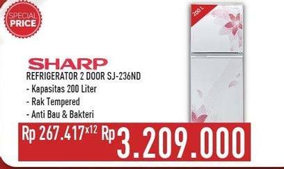 Promo Harga SHARP SJ-236ND FW | Small 2 Door Refrigerator  - Hypermart