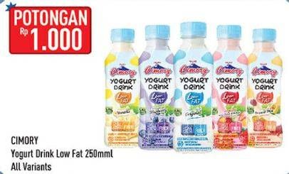 Promo Harga CIMORY Yogurt Drink Low Fat All Variants 250 ml - Hypermart