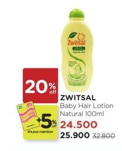 Promo Harga Zwitsal Natural Baby Hair Lotion 100 ml - Watsons