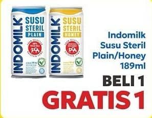 Promo Harga Indomilk Susu Steril Kecuali Honey, Kecuali Plain 189 ml - Indomaret