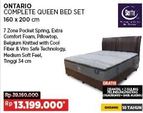 Promo Harga Serta Ontario M22 Complete Queen Bed Set 160x200cm  - COURTS