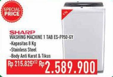 Promo Harga SHARP ES-F950P-GY | Washing Machine  - Hypermart