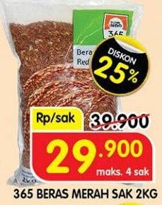 Promo Harga 365 Beras Merah 2000 gr - Superindo