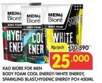 Promo Harga BIORE MENS Body Foam Cool Energy, White Energy, Sparkling Blast, Hygienic Energy 450 ml - Superindo