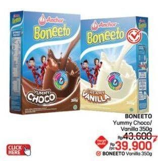 Promo Harga Anchor Boneeto Susu Bubuk Hi Calsium Yummy Choco, Creamy Vanilla 350 gr - LotteMart