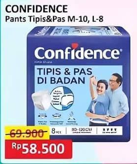 Promo Harga Confidence Adult Pants Tipis & Pas Di Badan M10, L8 8 pcs - Alfamart