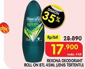 Promo Harga Rexona Deo Roll On 45 ml - Superindo